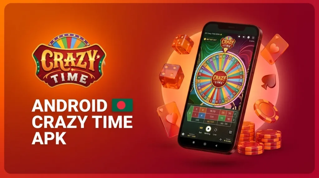 Android version of Crazy Time allows players to access the live dealer wheel